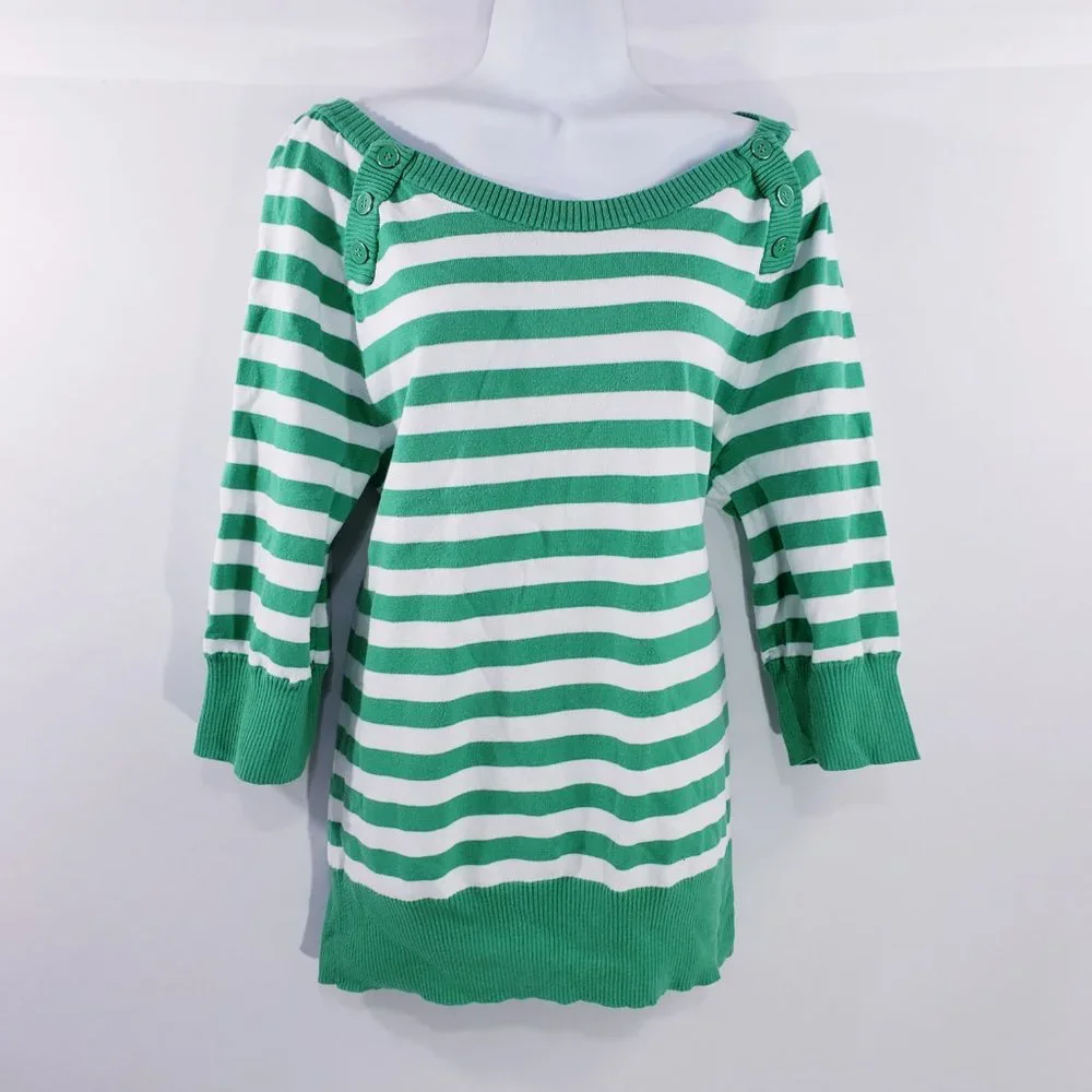 Lane Bryant Womens Sweater 14/16 Green‎ Boat Neck S - Picture 7 of 7